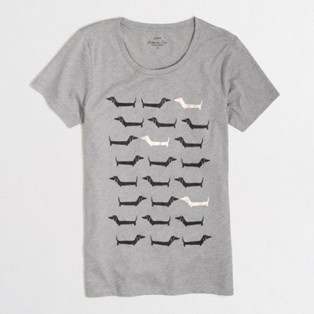 NWT J. Crew Dachshund Dog Tee Shirt